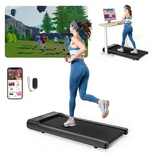 Flat Walking Treadmill 2.5HP Motor 1-6km/H Speed Anti-Slip Shock Absorption Portable Treadmill For Home Office Exercise Machine Knee Booster Crash Pads