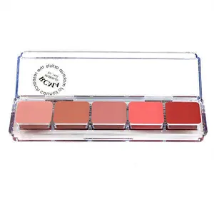 RCMA 5 Part Series Cream Blush Palette - Highly Pigmented, Longwear Makeup - Essential for Makeup Artists Kits Clay Peach