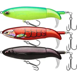 PoPobait with BKK Hooks, Top Water Plopper Fishing Lures for Bass Walleye Pike Catfish Musky Perch, Floating Lure for Freshwater or Saltwater, Amazing Teasers Fishing Gifts for Family Fishing