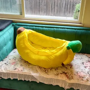 Blissful Banana Pet Bed Cushion for Cats & Dogs