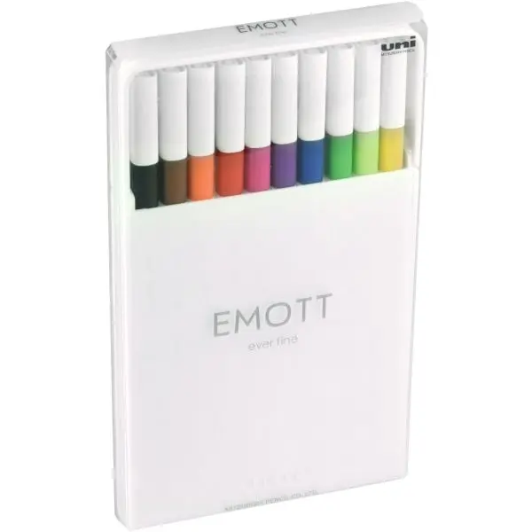 Uni-Ball UBC24828 Fineliner Emott Pens, Assorted - Pack of 5