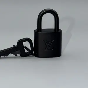 Pre-owned Louis Vuitton Matte Black Padlock & Key Set
