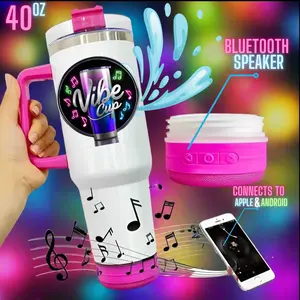 VIBE Cup 40oz Stainless Steel Vacuum Insulated Bluetooth Music Tumbler
