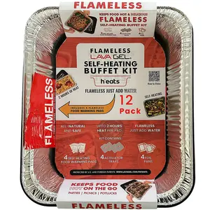 12 Pack Lava Gel Flameless Buffet Kits Cookware Disposable