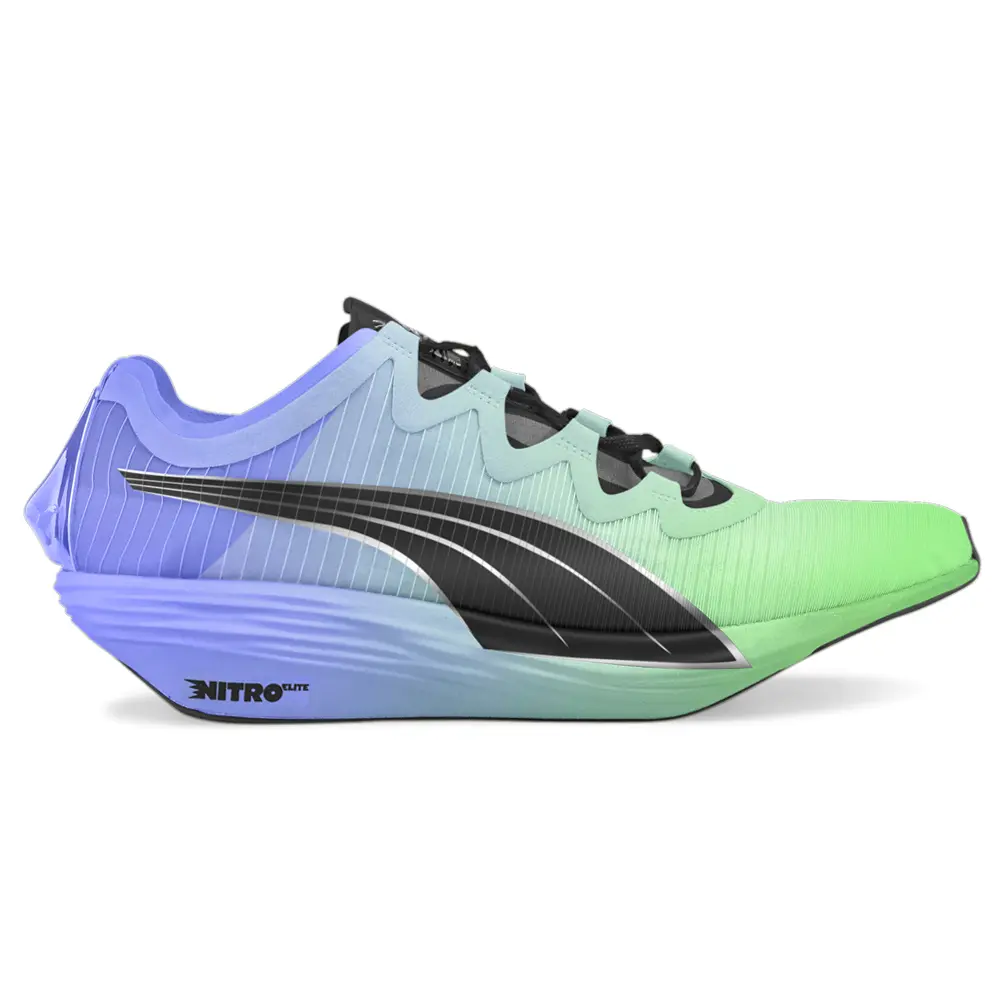 PUMA Womens Fast-Fwd Nitro Elite Running Sneakers Shoes - Green, Purple