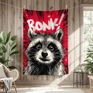 1 Piece Owl Blanket - Red and Black Modern Design, Soft and Warm Acrylic, Lightweight and Durable, Perfect for Sofa or Bed, Ideal Gift for Animal Lovers, Enhances Home Decor, Cozy Living Room Blanket |   Fun Design |   Acrylic blanket, owl decoration
