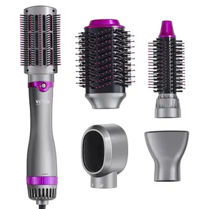 【Summervibes】VEVOR Hair Air Styler and Dryer Brush, 5-in-1 Multi Hair Styler, Ionic Blow Dryer Brush with 3 Heat Settings, 3 Brushes & 2 Nozzles, High-Speed Hair Styling Tool for Volumizing Straightening Curling