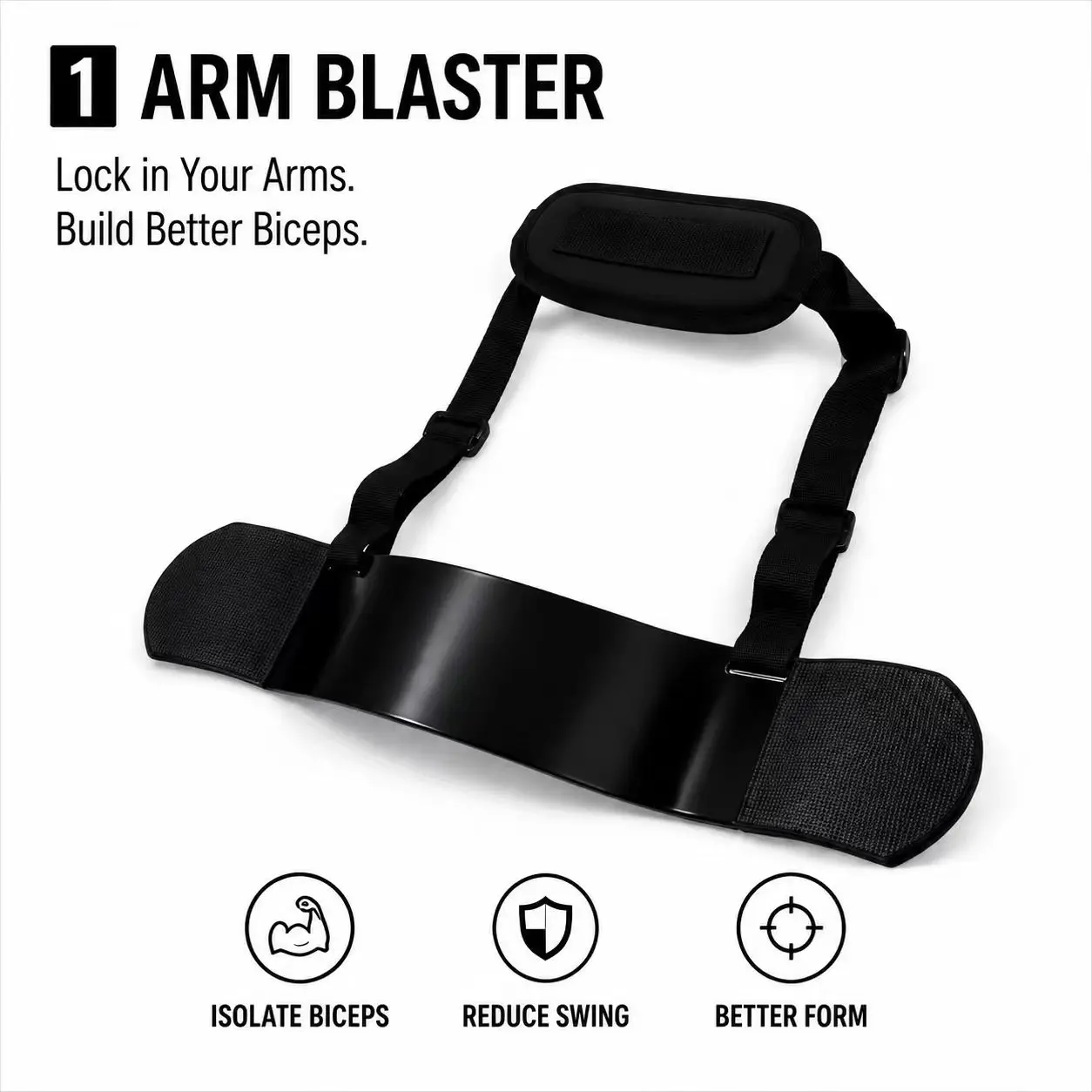 Arm Blaster, Bicep Curl Isolator, Thick Adjustable Arm Curl Bar, Barbell Curl Assistant, for Bodybuilding Enthusiasts, Arm Muscle Strength Training, Home Gym Fitness Workout Equipment