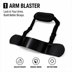 Arm Blaster, Bicep Curl Isolator, Thick Adjustable Arm Curl Bar, Barbell Curl Assistant, for Bodybuilding Enthusiasts, Arm Muscle Strength Training, Home Gym Fitness Workout Equipment