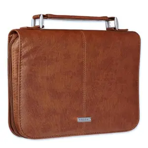 Bible Cover Medium Size, Faith Badge Brown, Classic