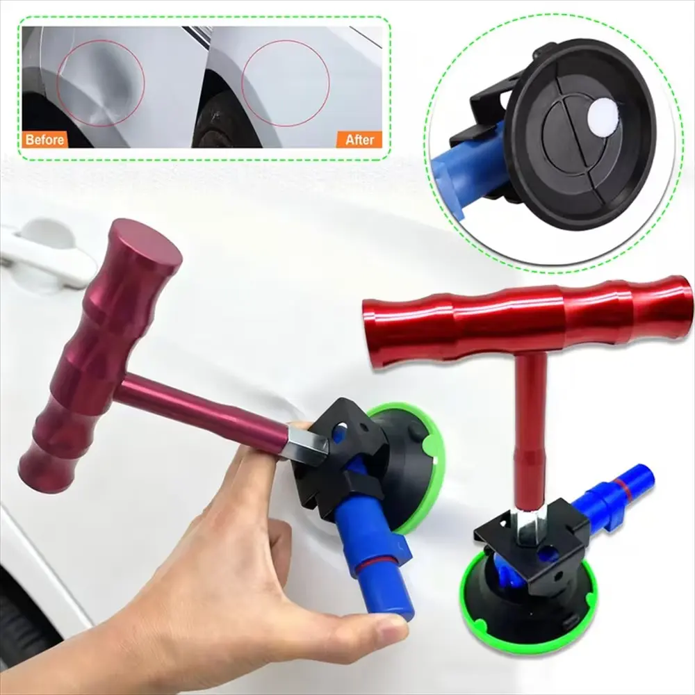 New Car Dent Repair Tool Set, T-Handle Puller Suction Cup Body Dent Flat Spray Paint Tool, DIY Car Truck Dent Removal Kit, Car Dent Remover, Car Repair Tools, Dent Remover Tool For Car