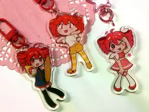 Kasane Teto Acrylic Keychain Charms - Spoken For - UTAU Keychains - Cute Acrylic Cartoon Keychain, Funny Meme Character Charm for Keys, Bags, Backpack, Durable Gift for Fans & Collectors