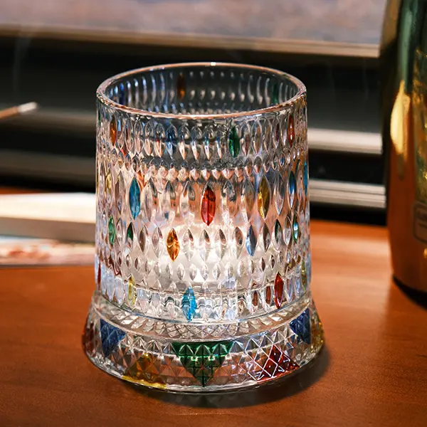 Hand-Painted Rotating Spinning Whiskey Glass, Unique Premium Gift for Whiskey Lovers, Men, Bourbon, Scotch & Rye Whiskey Drinkers, Cool Decorative Tumbler for Home Bar, Perfect Birthday & Holiday Gift Idea relief whiskey stress star-cut