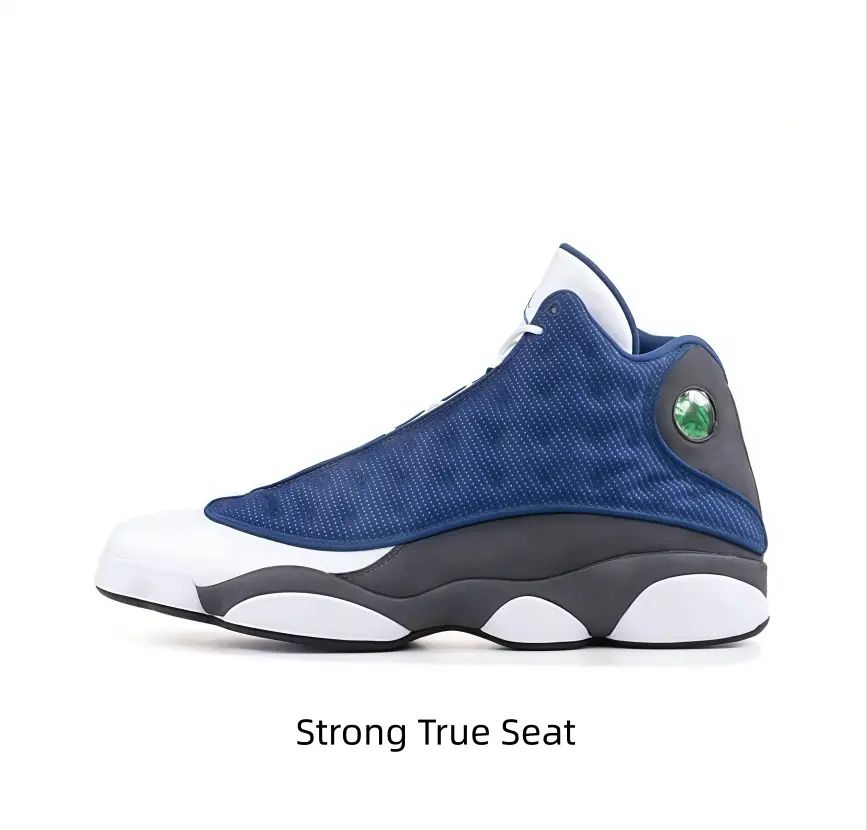 Deep navy mesh leather high-top sneakers upgrade all neutral daily fits! Breathable dotted woven side panels, white laces, slip-resistant gray-white segmented sole, perfectly pairs with jeans, hoodies and monochrome streetwear.