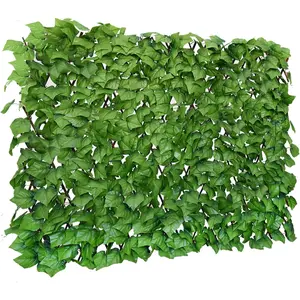Expandable Fence  Screen for Outdoor Patio Balcony Garden Wall, Faux Ivy  Fence, Artificial Leaf Fencing Panel (Single Sided Leaves)