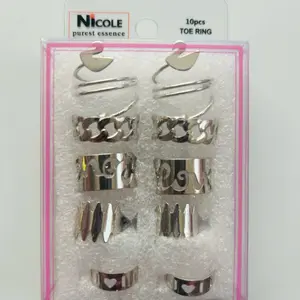 Fashion Adjustable Toe Rings - 10 Pack