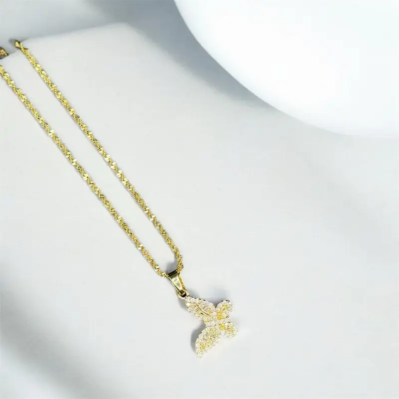 Diamond butterfly necklace