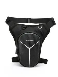 Motorcycle Leg Bag, [Expandable Capacity] Banana Bag/Pouch Belt for Men & Women, EVA Shell, Reflective Strip and Adjustable Leg Strap, Leg Pack for Cycling, Racing, and Hiking, Motorcycle Accessories