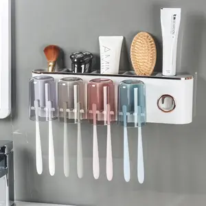 Holders Bathroom Accessories with  Dispenser, 4 Cups  Holder Wall Mounted Bathroom Decor