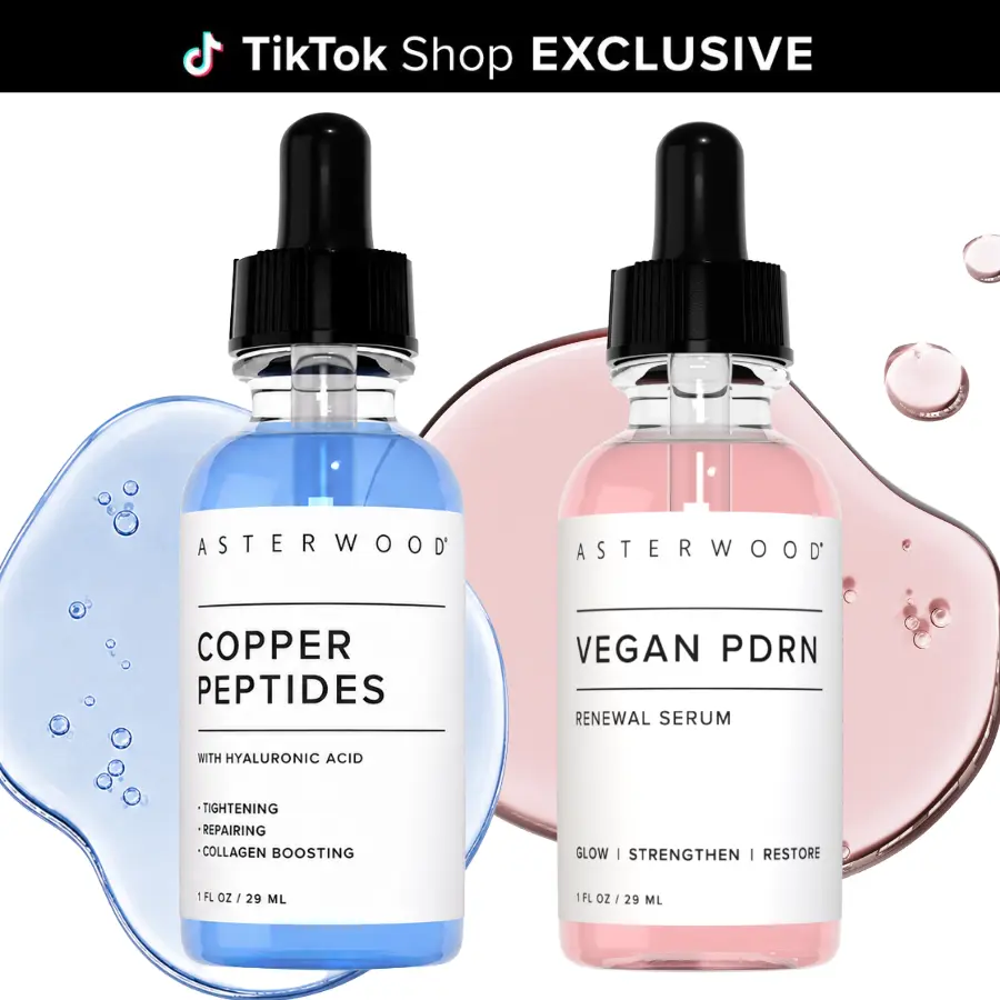 Glass Skin Renewal Duo | Copper Peptides Serum + Vegan PDRN Serum | Hydrating, Firming & Barrier Support | 1oz + 1oz