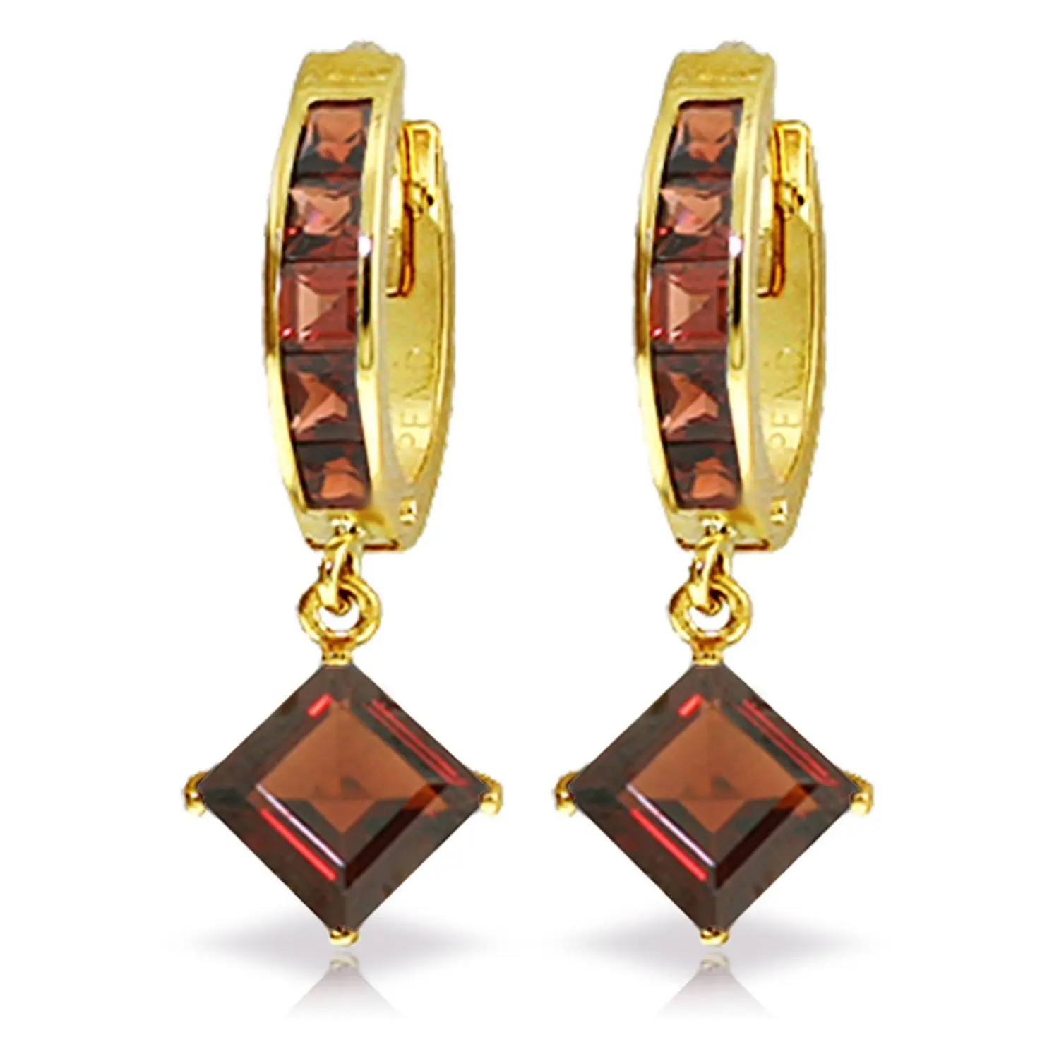 4.4 Carat 14k Solid Gold Ladeeda Garnet Earrings