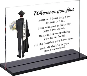 Inspirational Class of 2026 Graduation Gifts for Him,University College High School Graduates Desk Sign Decorations Gift,Senior 2026 Graduation Gifts for Boys Son Men(8.3 * 5.8 Inch) Tikitup