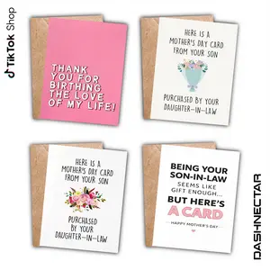 Mother's Day Card for Mother In Law, Funny Mother-In-Law Mother's Day Gifts Card, Happy Mother's Day Card