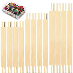 12 count Stretcher Bars for Needlework, 3 Sizes Wooden Canvas Splicing Needlepoint Stretcher Bar with 100 Thumb Tacks, DIY Needlepoint Embroidery Stitch Frame Set for Crafts Art