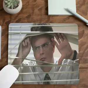 Humorous Office Pattern Square Gaming Mouse Pad,Cool Character Design, Classic Desktop Decorative Protective Pad, Rubber Anti-slip Lockedge Work Pad, Small Size Suitable for Laptop, Desktop Computer Games, Work, Family, Desk Accessories, Office Supplies