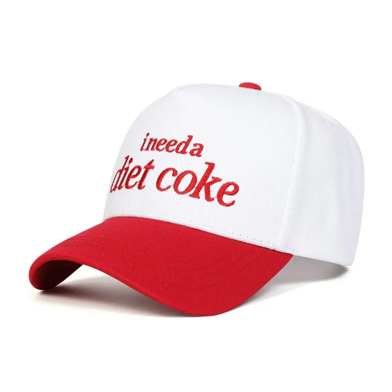 Unisex Diet Coke Five-Sided Classic Baseball Cap, Adjustable Outdoor Sun Protection Hat, Casual Fitted Woven Fabric for Spring & Fall Travel, Adjustable Casual Hats