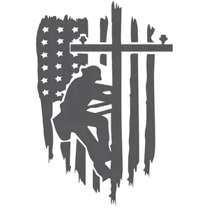 White Lineman Car Decal