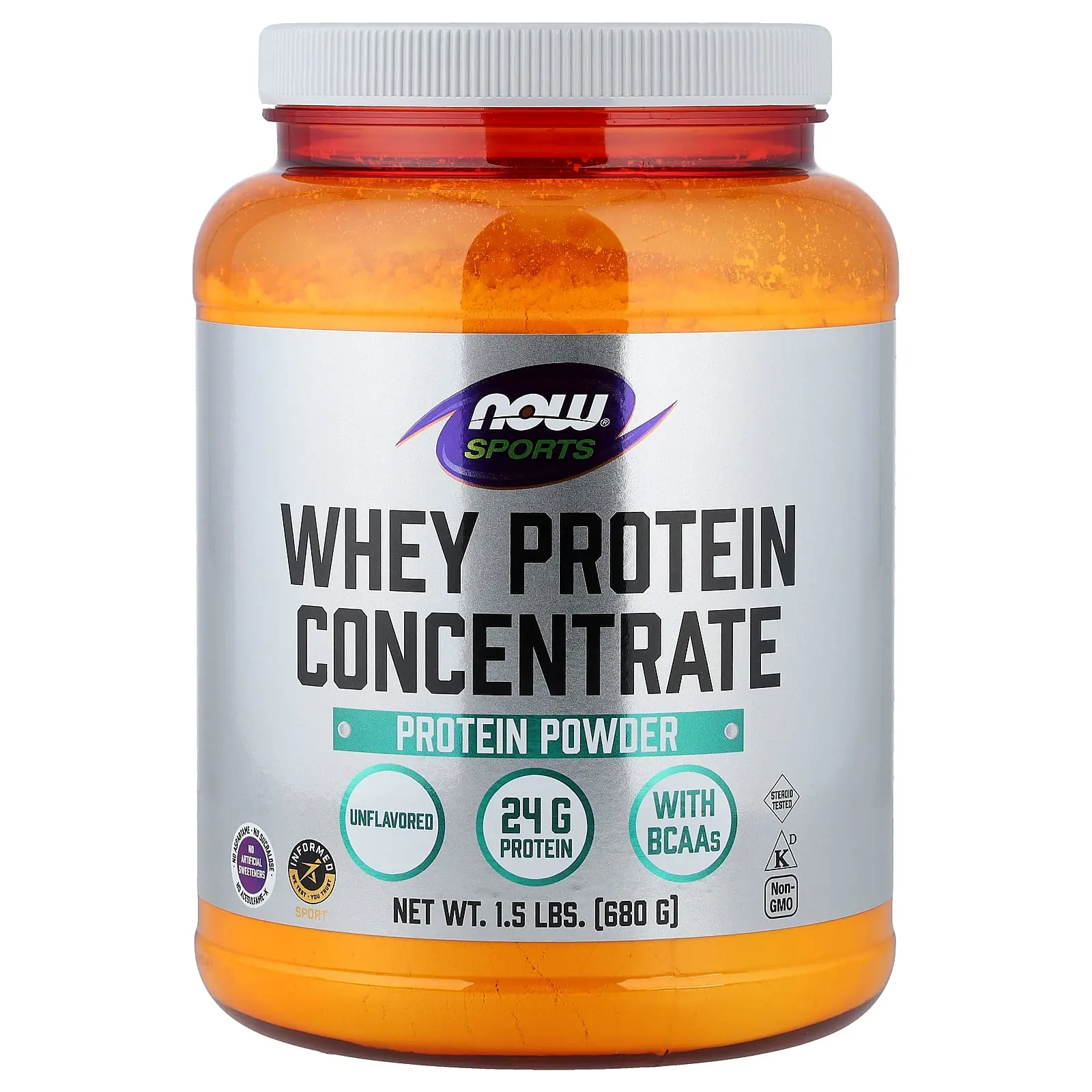 NOW Foods Sports, Whey Protein Concentrate Protein Powder, Unflavored, 1.5 lbs (680 g)