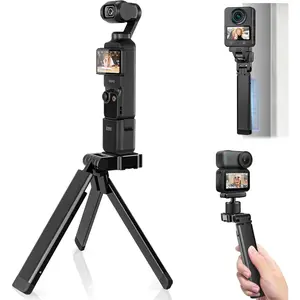 Universal  Tripod Mount for   Pocket 4/3, 250? Adjustable  Alloy Foldable Mount with 1/4" Screw Versatile for Desk & -the-Go  Vlogging Pocket 3 Accessories