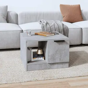 Coffee Table Concrete Gray 19.7"x19.7"x14.2" Engineered Wood