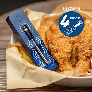 MeatStick Chef: Quad Sensors Smart Wireless Meat Thermometer-Meat Probe for Smoker, BBQ, Oven, Grill, Kitchen, Rotisserie, Air Fryer, Deep Frying | Limited Range