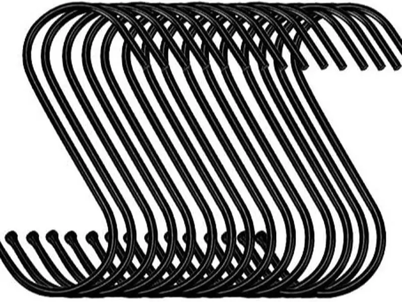 30 Pack Black S Hooks Steel Hanging Hooks Heavy Duty S Hanger Hook Metal Kitchen Pot Rack Hooks Closet Hooks for Hanging Pan, Cups, Jeans, Plant