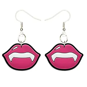 Vampire Teeth Earrings Hypoallergenic Silver Plated Fishhooks Yazzle Dazzle Tooth Teeth Frankenstein Mummy Dracula Werewolf Fang Fangs Blood
