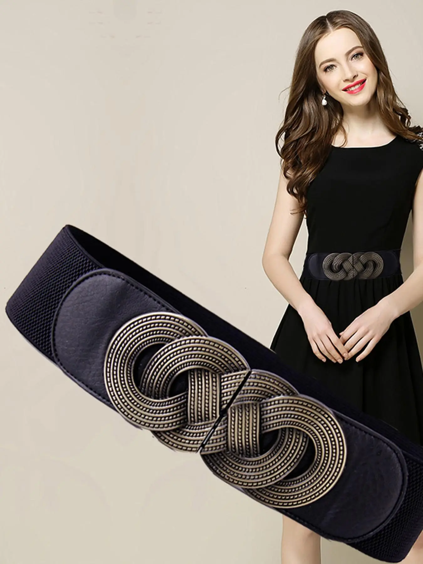Fashion Elastic Woven Belt, Women's Solid Color Wide Waistband Decorative Belt, Stylish Belts for Casual Outfits, Elegant All-match Fashion Accessories for Daily & Party Decoration, Elastic Stretch Belts, Stretchy Belts