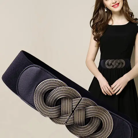 Fashion Elastic Woven Belt, Women's Solid Color Wide Waistband Decorative Belt, Stylish Belts for Casual Outfits, Elegant All-match Fashion Accessories for Daily & Party Decoration, Elastic Stretch Belts, Stretchy Belts