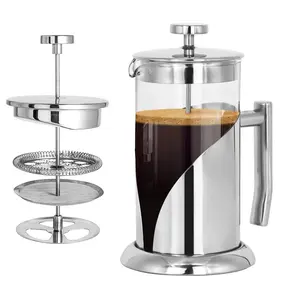 【Memorial Day】SOTECH French Press Coffee Maker 1L Stainless Steel Insulated Coffee and Tea Maker Press with 3-Level Filtration Coffee Pot for Kitchen and Camping Travel Gifts for Man Women Friend Family Gift Christmas New Year Viral Glass Filter