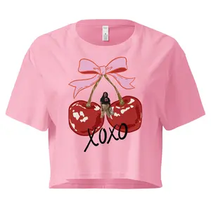 Cherries XOXO Valentine's Crop Top T-Shirt