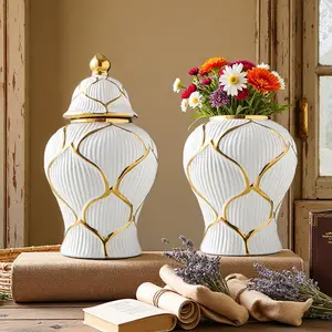 French Country Ceramic Flower Vase, Creative Home Decor for Living Room Bedroom Desk, Tabletop Ornament, Wedding Decoration, Ceramic Bouquet Vase