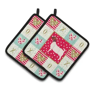 Carolines Treasures  7.5 x 7.5 in. Boer Goat Love Pair of Pot Holders