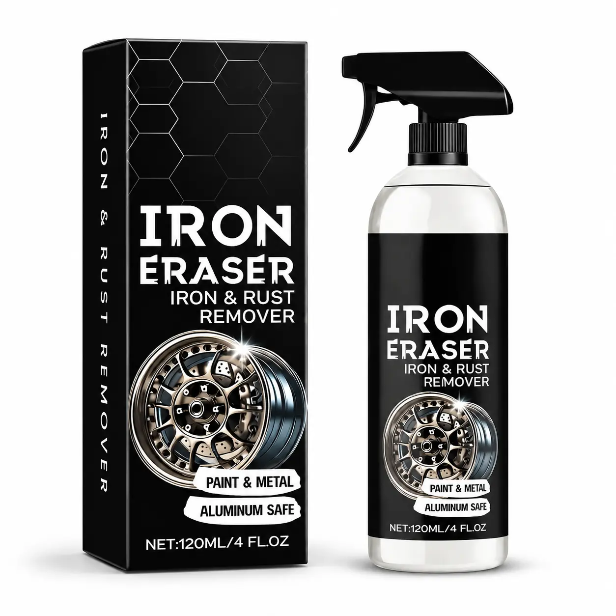 Car Iron & Rust Remover | Alloy Wheel & Rim Cleaner, Fast Dissolve Iron Fallout, Oxidation & Brake Dust Stains, Scratch-Free Anti-Rust Protection Safe For All Car Paint Finishes, Car Cleaning Agent, Iron Remover Car Detailing