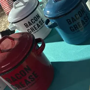 Metal Bacon Grease Comtainer - Kitchen Utensils for Storage and Organization