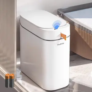 Smart Automatic Touchless Motion Sensor Trash Can for Bathroom, 2.2 Gallon Small Slim Garbage Bin with One-Touch Auto Bagging & Odor Sealing, Waterproof for Kitchen Office Bedroom(2 Rolls of Bags)