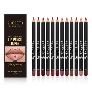 Matte Lip Liner Set Long Lasting Waterproof Lip Liner Pencil Matte Velvet Lipstick Set Natural Soft High Pigmented Lip Makeup
