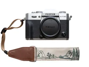 National Park Camera Wrist Strap - Leather ends, Suede backing, Adjustable, Compatible Connection for DSLR, Mirrorless, Film, Photographer Accessory