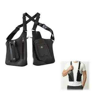 Premium Leather Adjustable Underarm Shoulder Bag for Men, Anti-theft Hidden Storage for Cell Phones & Outdoor Gear, Versatile for Cycling & Hiking