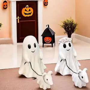 Ghost Design Decoration, 1 Count Ghost Walking Dog Statue, Indoor and Outdoor Ghost Decor, Great Gift for Family and Friends, Ornaments, Party Decoration, Halloween
